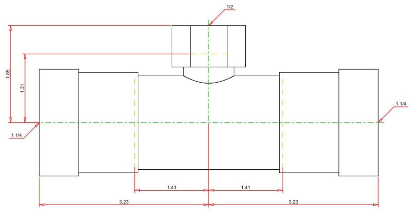 VIEGA 25486 MEGAPRESSG 1-1/4 INCH X 1-1/4 INCH X 1/2 INCH TEE PRESS X PRESS X FPT LEAD FREE ZINC-NICKEL COATED CARBON STEEL