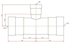 Viega 25366 MegaPressG Tee 1-1/2 Inch x 1-1/2 Inch x 3/4 Inch Reducing Carbon Steel