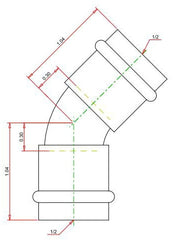 Viega 77607 Propress Elbow 45 Degree 1/2 Inch Copper Press Connection