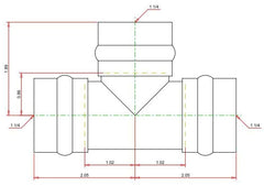 Viega 77442 ProPress Copper Tee 1-1/4-Inch PXPXP Replacement 77442