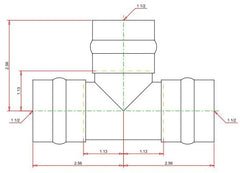 Viega 77457 ProPress Zero Lead Copper Tee 1-1/2 Inch P x P x P 1 Pack