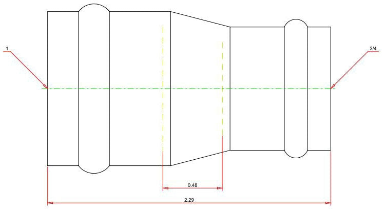 Viega 78152 ProPress 1 Inch x 3/4 Inch Copper Reducer