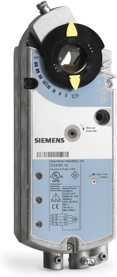 Siemens GCA161.1U Spring Return Electric Damper Actuator 0 to 10 Vdc Standard