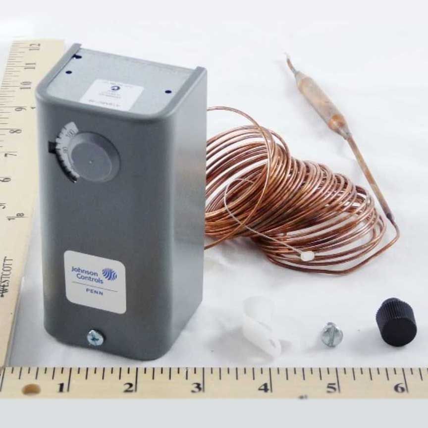 Johnson Controls A19ABC-36 Remote Bulb Temperature Control -30 to 100F 20' Cap SPDT Adj Dif