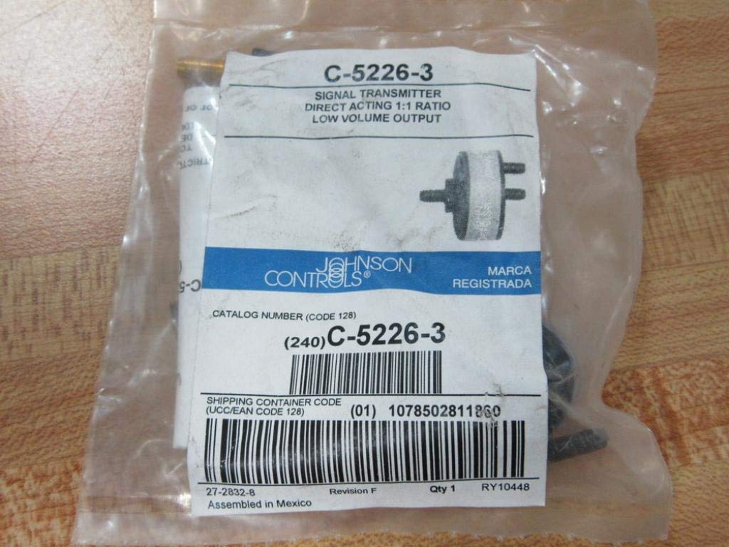 Johnson Controls C-5226-3 Pneumatic Signal Transmitter 1:1 Ratio