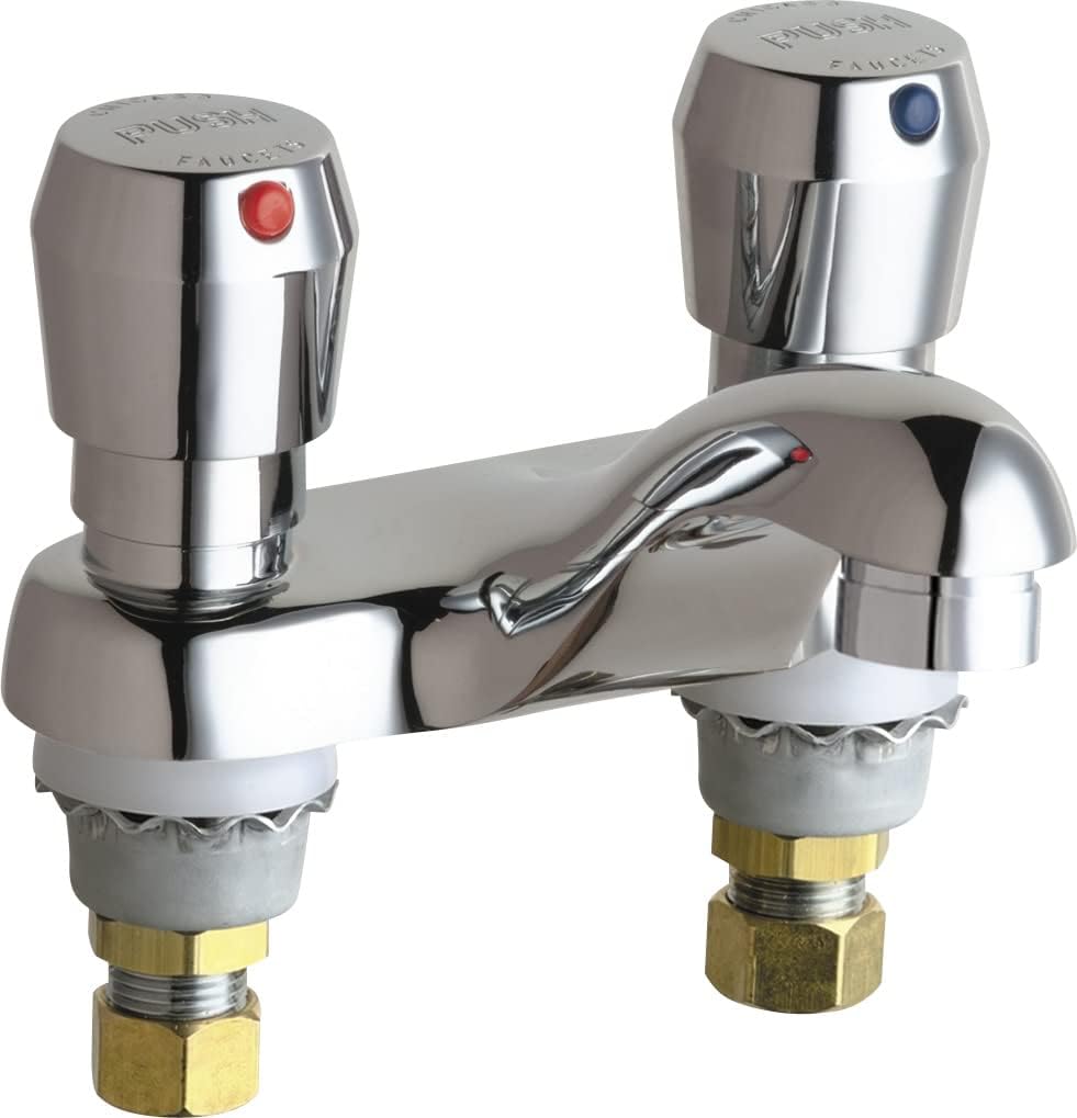 Chicago Faucets 802-VE2805-665ABCP Universal Deck Mounted Metering Faucet