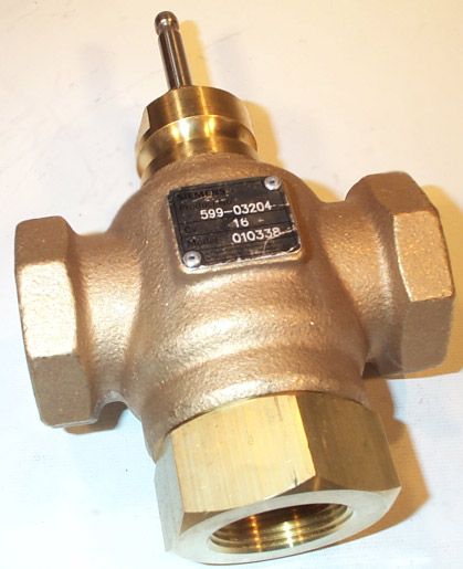 SIEMENS 599-03204 Valve 3-Way Mixing 1 1/4 Inch 16 Cv Brass Trim FxF Connection 3/4 Inch Stroke