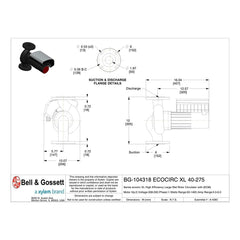 Bell & Gossett 104318 Ecocirc XL 40-275 Cast Iron Circulator, 2 HP, 208-230V