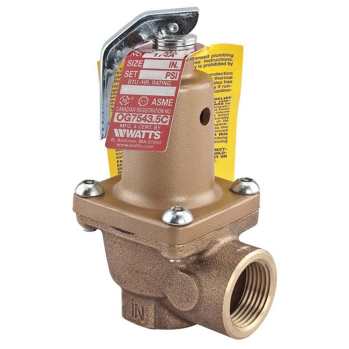 Watts F274428 174A Bronze Water Pressure Relief Valve 3/4 Inch FNPT 30 PSI