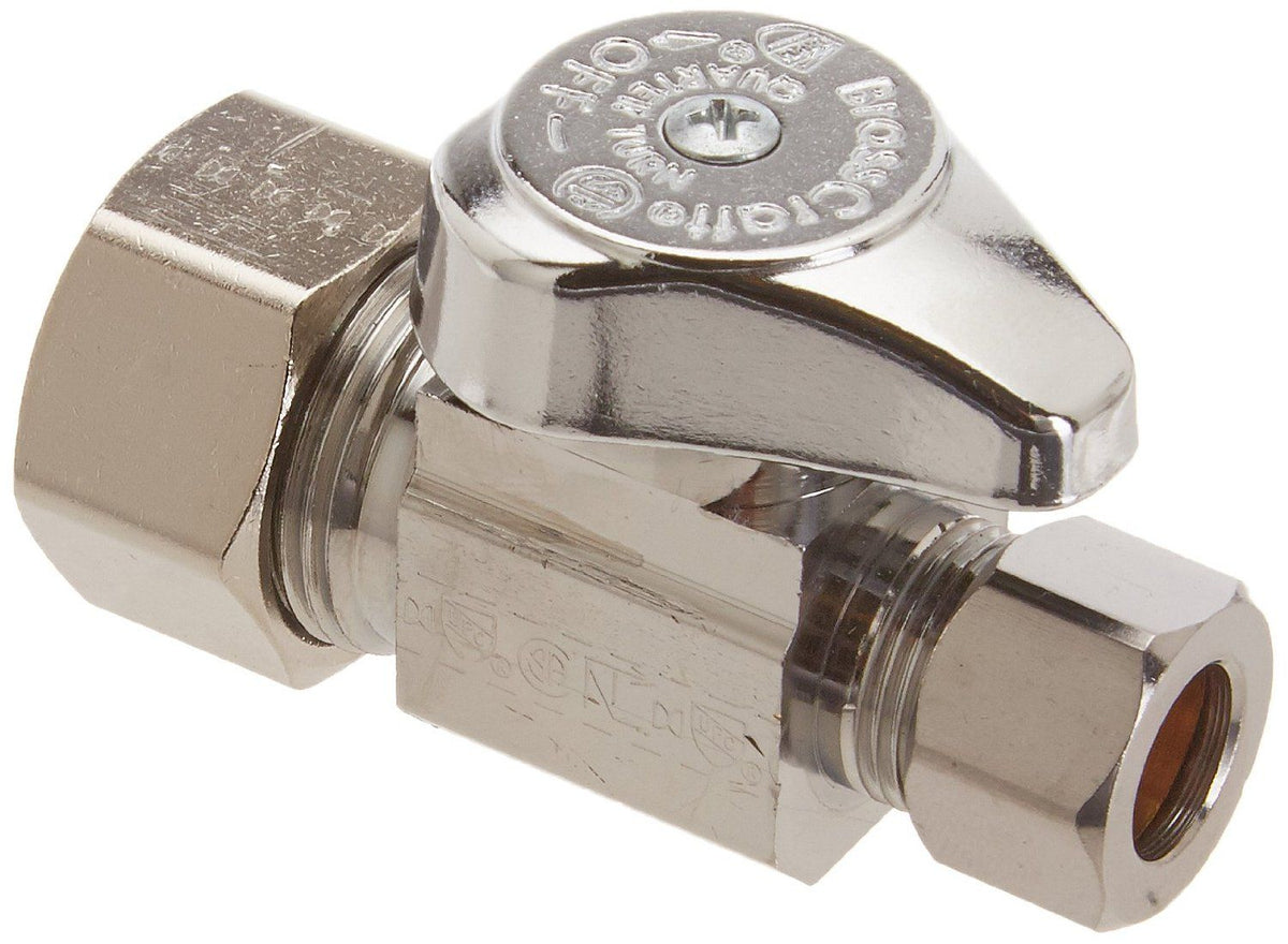 BrassCraft G2CR14C Compression Straight Stop Valve for Plumbing Repair Chrome Plated G2CR14 C