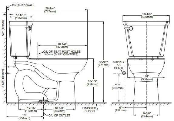 American Standard 3517A.101.020 Toilet Bowl White 1.6 GPF