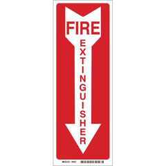 Brady 85261 Fire Extinguisher Sign 14 H x 3.5 W Polyester Red on White