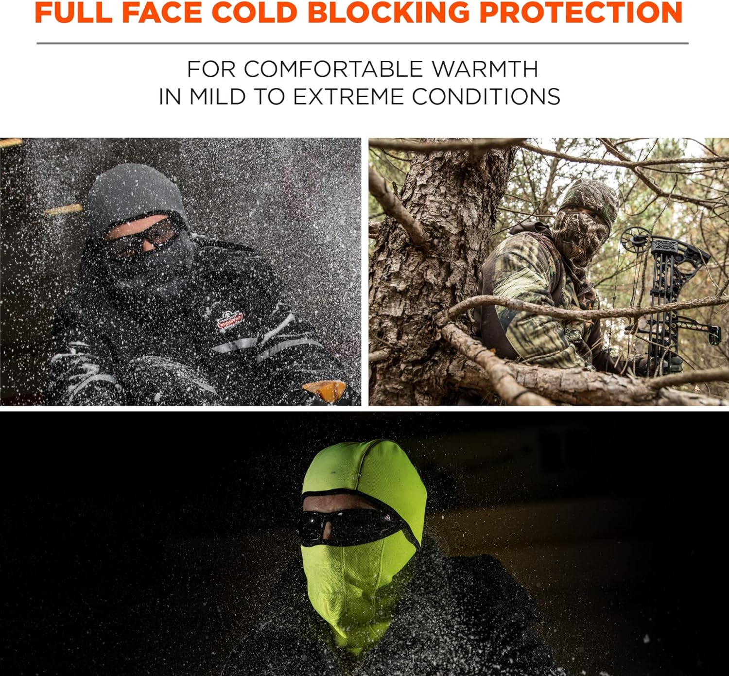 Ergodyne 16823 Windproof Hinged Balaclava Face Mask