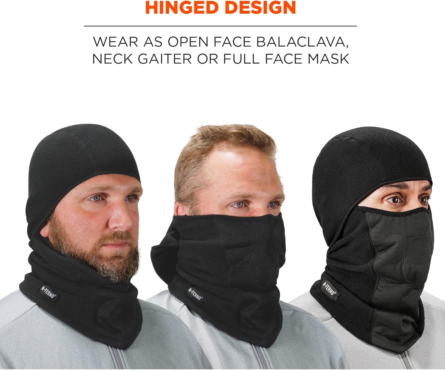 Ergodyne 16823 Windproof Hinged Balaclava Face Mask