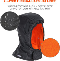 Ergodyne 16842 N-Ferno 6842 Winter Hard Hat Liner - 2-Layer, Fleece-Lined, Polyester Shell, Shoulder Length