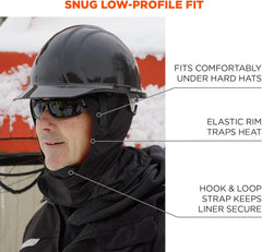 Ergodyne 16842 N-Ferno 6842 Winter Hard Hat Liner - 2-Layer, Fleece-Lined, Polyester Shell, Shoulder Length