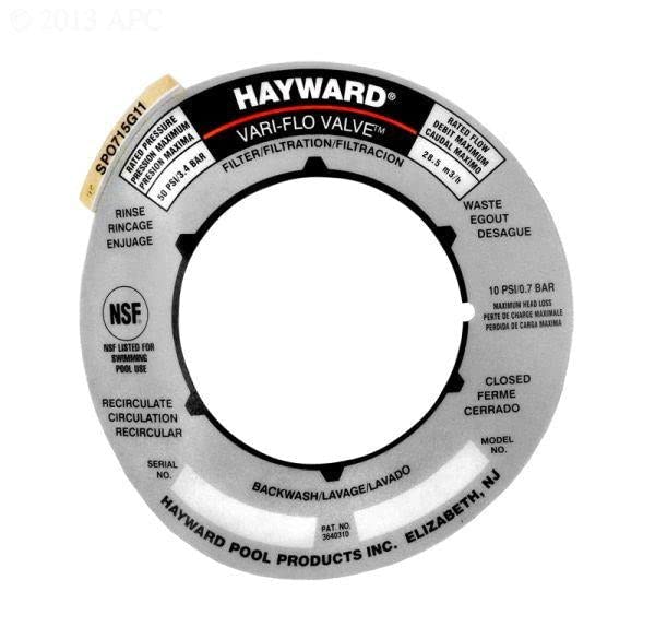 Hayward SPX0715G Label Plate 2 Vari-Flo Replacement