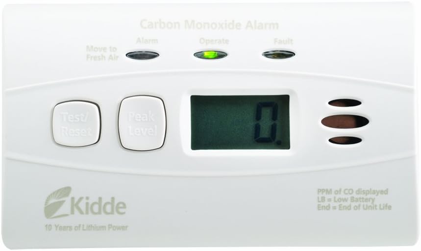 Kidde 21010047 C3010D Carbon Monoxide Alarm with Digital Display and 10 Year Sealed Battery