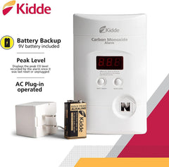 Kidde KN-COPP-3 Carbon Monoxide Detector Plug In Wall 9-Volt Battery Backup Digital LED Display