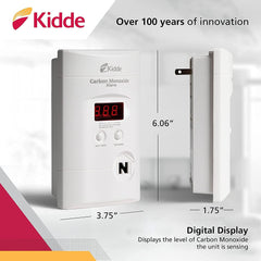 Kidde KN-COPP-3 Carbon Monoxide Detector Plug In Wall 9-Volt Battery Backup Digital LED Display