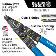 Klein Tools 1010 Long-Nose Multi-Purpose Tool 8-1/4 Inch Blue Handle