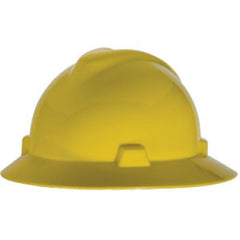 MSA 475366 V-Gard Full Brim Hard Hat Ratchet Suspension Yellow