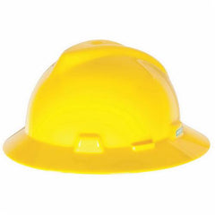 MSA 475366 V-Gard Full Brim Hard Hat Ratchet Suspension Yellow