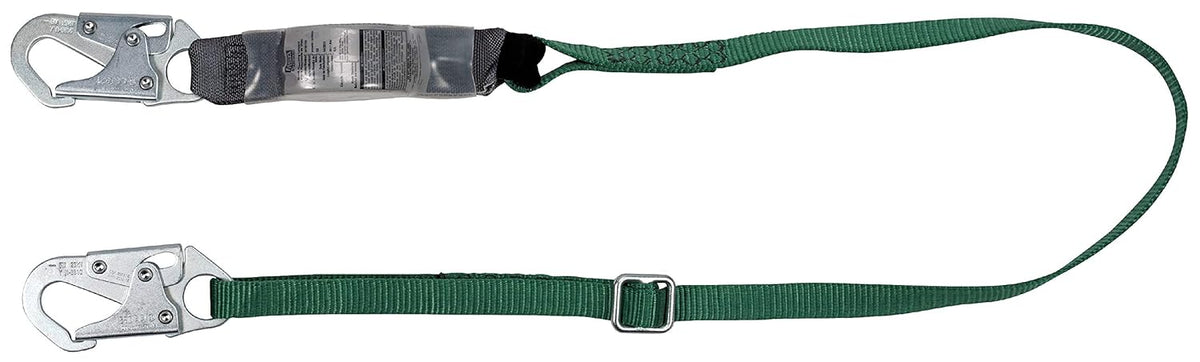 MSA 10191755 V-Series Standard Shock Absorbing Lanyard 6 feet Single-Leg Adjustable Length