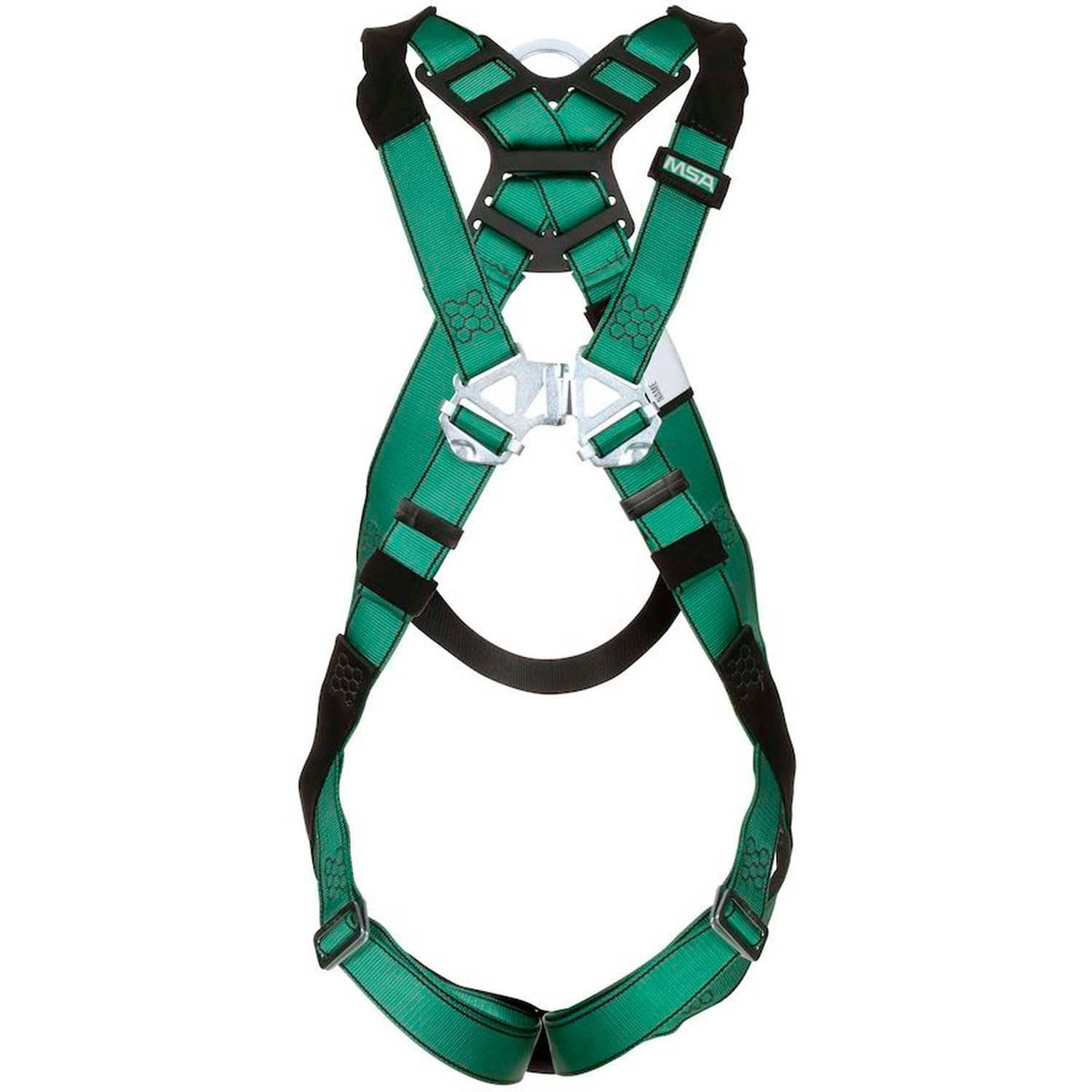 MSA 10197160 V-Form Full Body Safety Harness - Extra Large - Back D-Ring - Tongue Buckle - Green