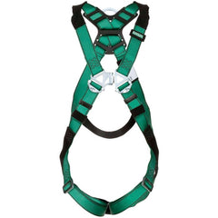 MSA 10197160 V-Form Full Body Safety Harness - Extra Large - Back D-Ring - Tongue Buckle - Green