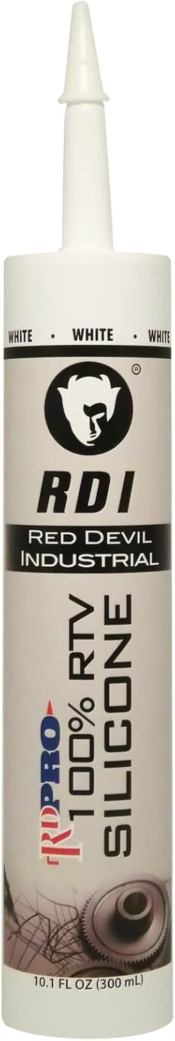 Red Devil 08160I RD PRO Industrial Grade RTV 100% Silicone Weather-Resistant Sealant 10.1 oz Tube White 1-Pack