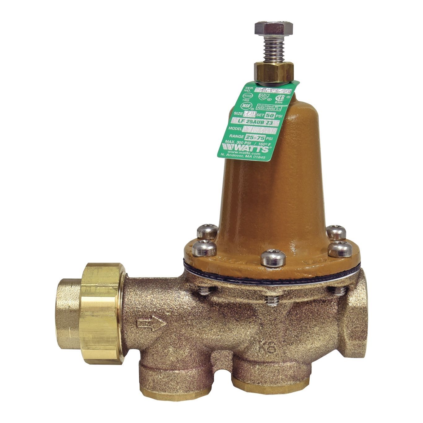 Watts 0009257 Series LF25AUB-Z3 3/4 in. 300 psi Union FNPT Pressure Reducing Valve