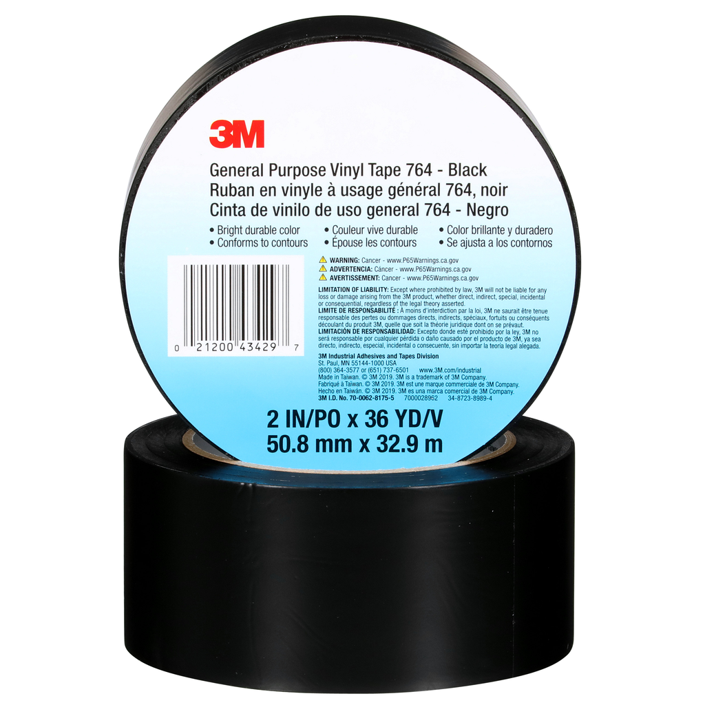 3M 7000028962 General Purpose Vinyl Tape Rubber Adhesive 2 in x 36 yd