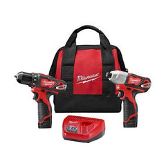 Milwaukee 2494-22 M12 Cordless Combo Drill/Driver & 1/4 Hex Impact Driver, w/2 Batteries, Charger & Contractor Bag