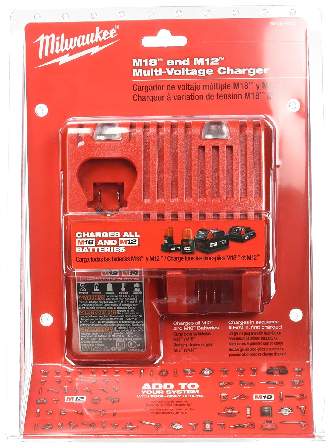 Milwaukee 48-59-1812 M12 and M18 Multi Voltage Charger