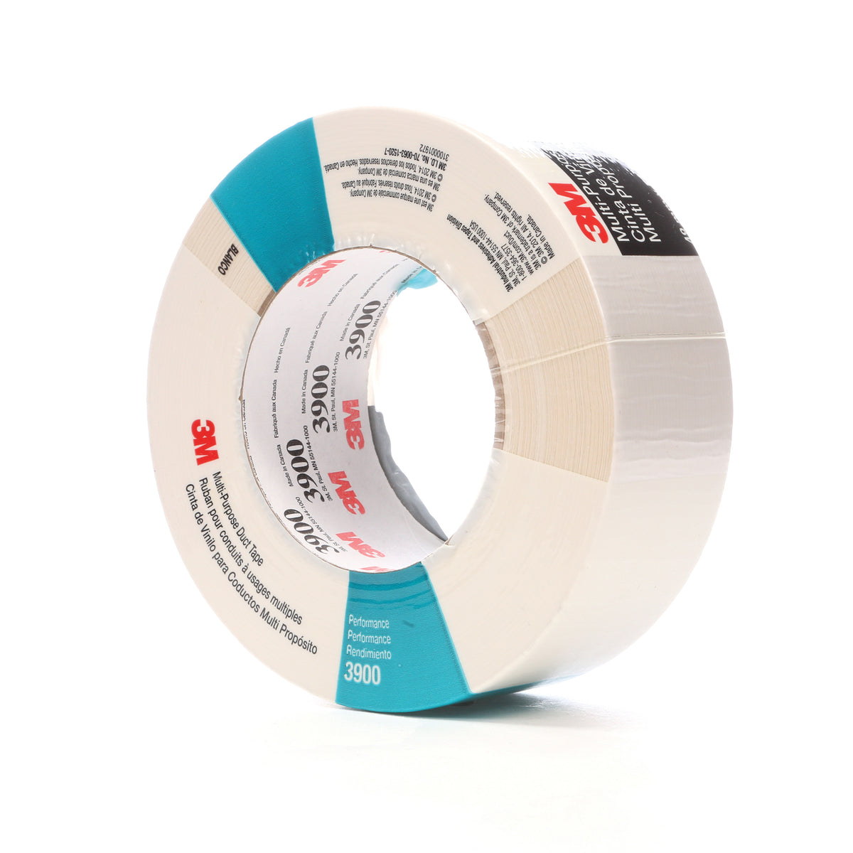 3M 7000124008 Multi-Purpose Tape Rubber Adhesive Polyethylene Over Cloth Scrim 54.8 m x 48 mm 7.6 mil White