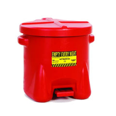 Eagle 935FL Polyethylene Oily Waste Can 10 gal Red