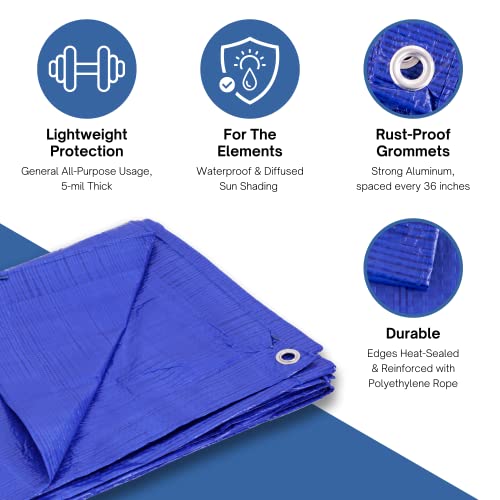 KOTAP Kotap TRA1824 Poly Tarp Blue 18 x 24