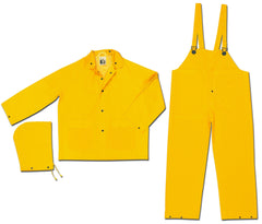 MCR Safety 2003M Classic PVC/Polyester 3-Piece Rainsuit Yellow Medium