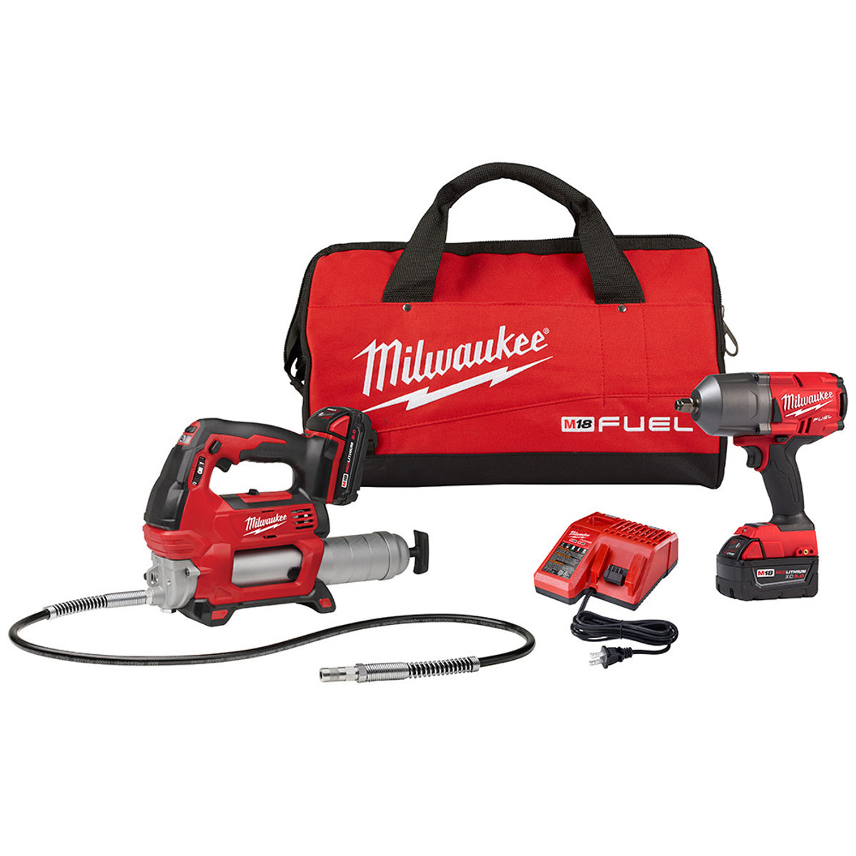 Milwaukee 2767-22GG M18 Fuel HTIW with Grease Gun Kit 18V 1/2 Inch