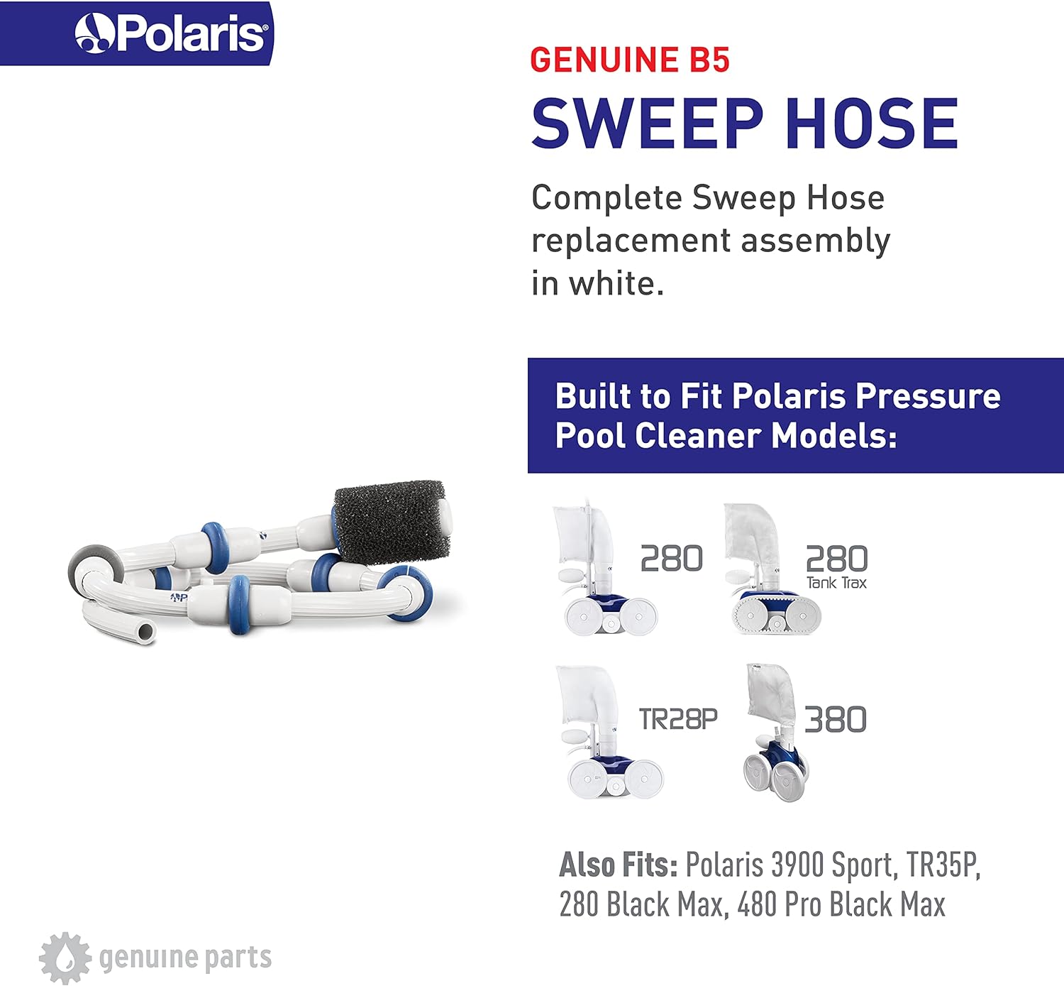 Polaris B5 Sweep Hose Complete Replacement for Pressure-Side Pool Cleaner 280, 280 Tank Trax, 380, TR28P