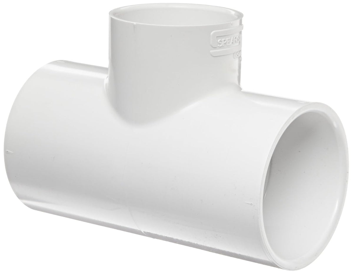 Spears 401-210 PVC Pipe Fitting Tee Schedule 40 White 1-1/2x3/4 Socket