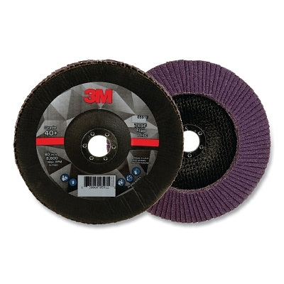 3M 7100178128 Flap Disc 769F 7 in dia 40+ Grit 0.875 in arbor 8600 RPM