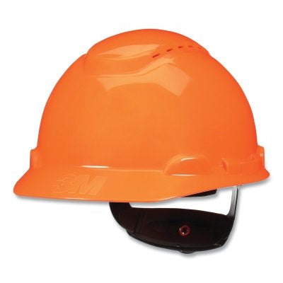 3M 7100240009 SecureFit Pressure Diffusion Ratchet Suspension w/UVicator Hard Hats and Caps, Cap, Vented, Hi-Vis Orange