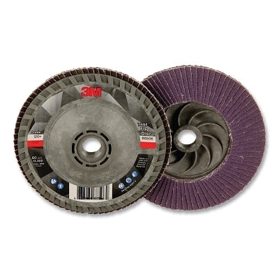 3M 7100242990 Flap Disc 769F 4.5 in dia 120+ Grit 5/8 in-11 arbor 13300 RPM