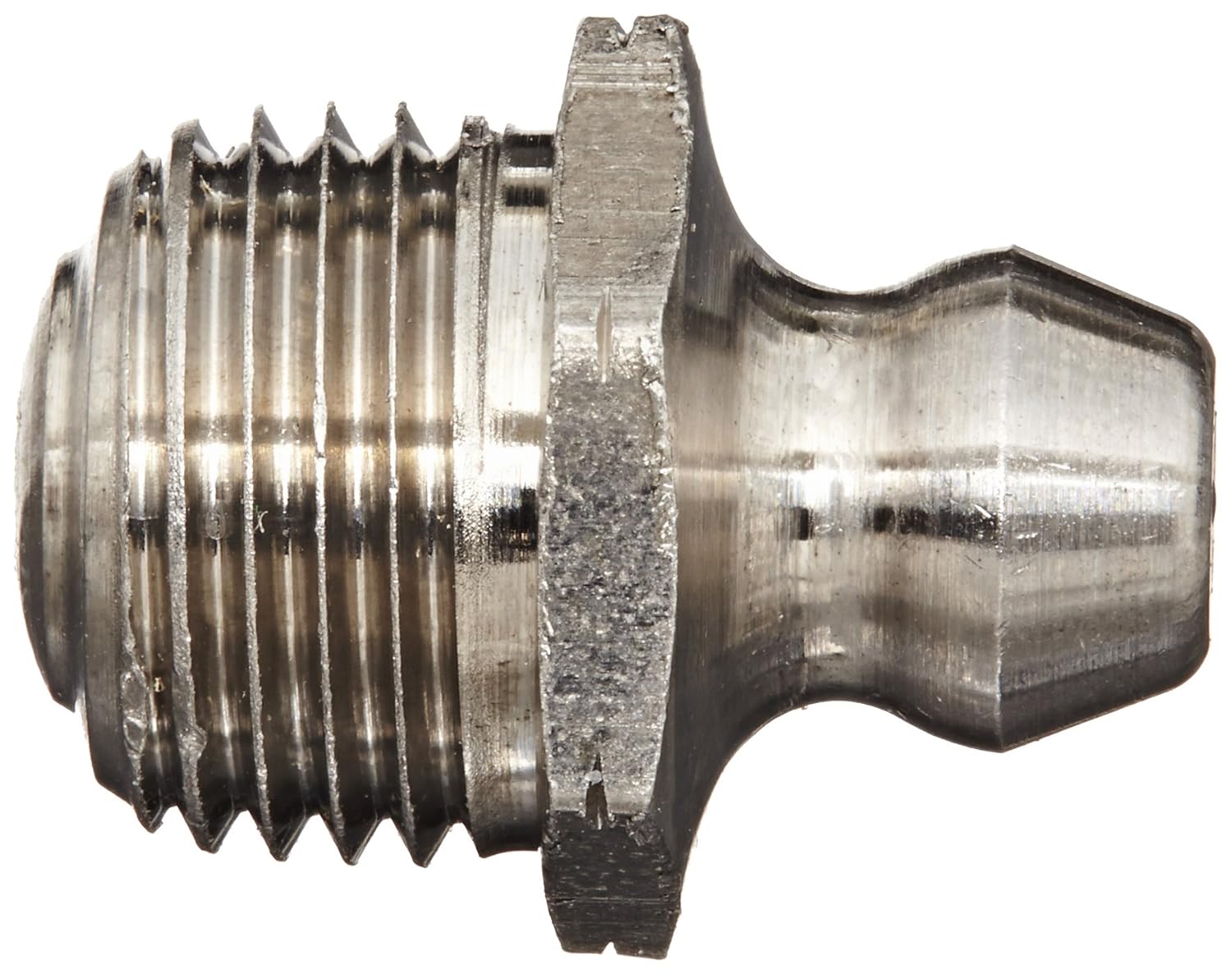 Alemite 1962-B Non-Corrosive Fitting Straight 1/8 PTF 5/8 OAL 7/16 Hex