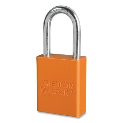 American Lock A1106KAORJ-22357 Anodized Aluminum Safety Padlock Keyed Alike 1/4 in dia, 1-1/2 in L, 25/32 in W, Orange