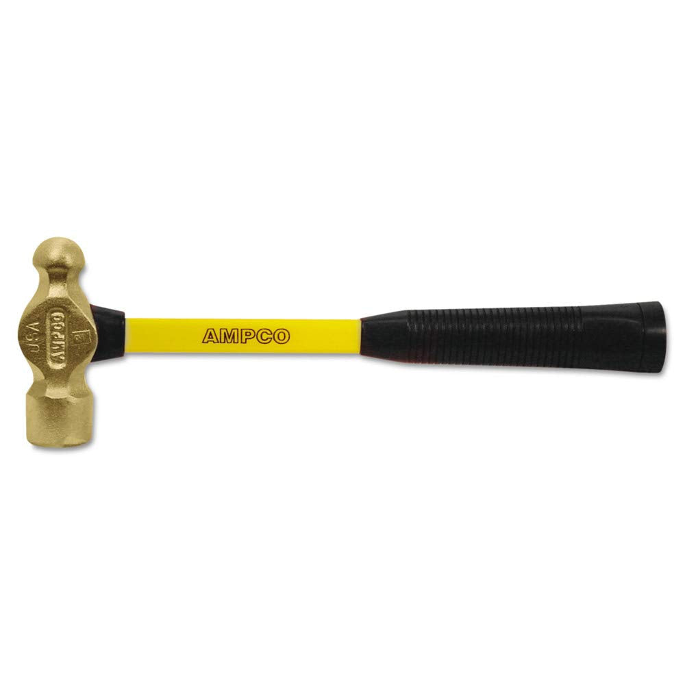 Ampco H-3FG Ball Peen Hammer Non-Sparking Non-Magnetic Corrosion Resistant 1.5 lb 14 OAL