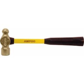 Ampco Safety Tools H-1FG Ballpeen Hammer with Fiberglass Handle - 0.75LB