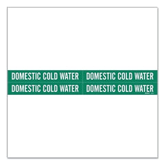 Brady 87701 Self-Sticking Vinyl Pipe Marker Domestic Cold Water Green Vinyl 1.125 inches W 7 inches L